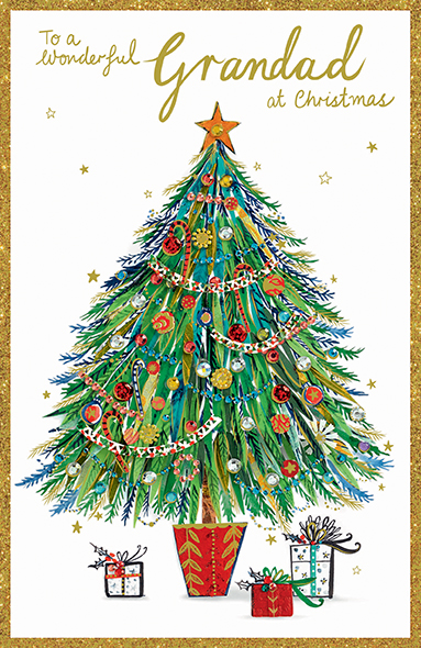 Festive Tree Grandad Christmas Card