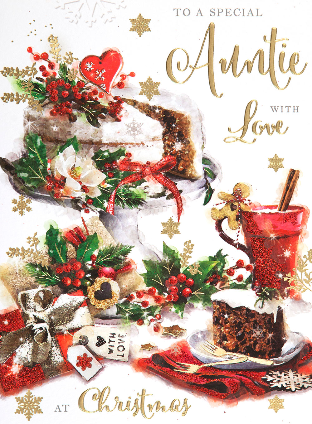 Christmas Cake Auntie Christmas Card