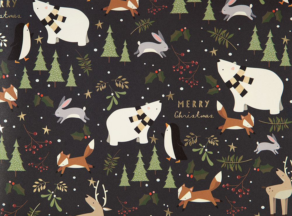 Woodland Animals Christmas Gift Wrap