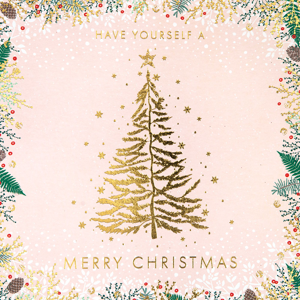 Gold Tree Christmas Card