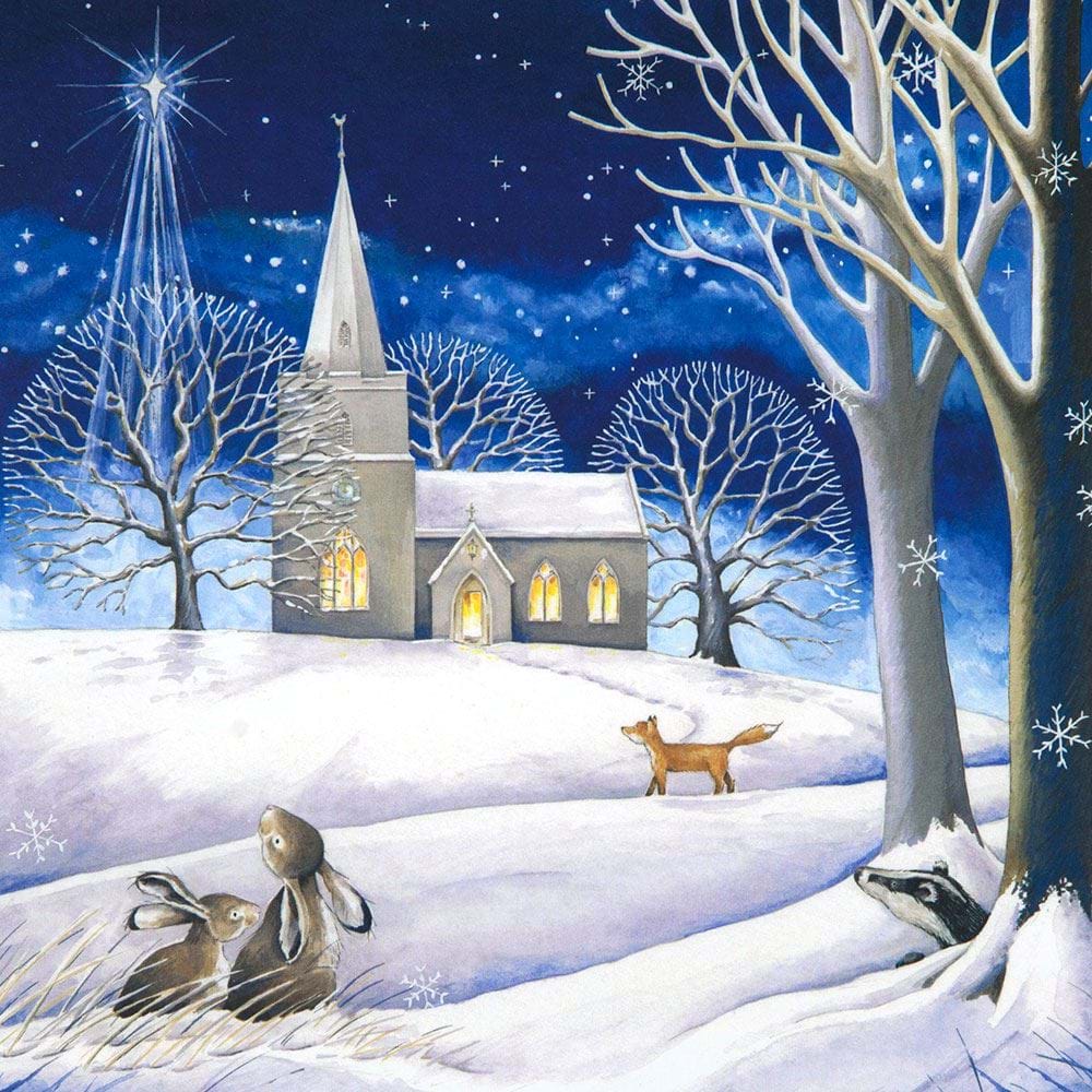 Church Scene Christmas Card