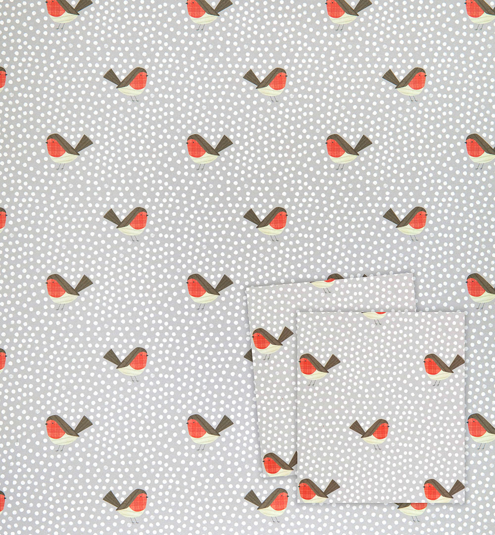 Robin Polka Christmas Wrapping Paper