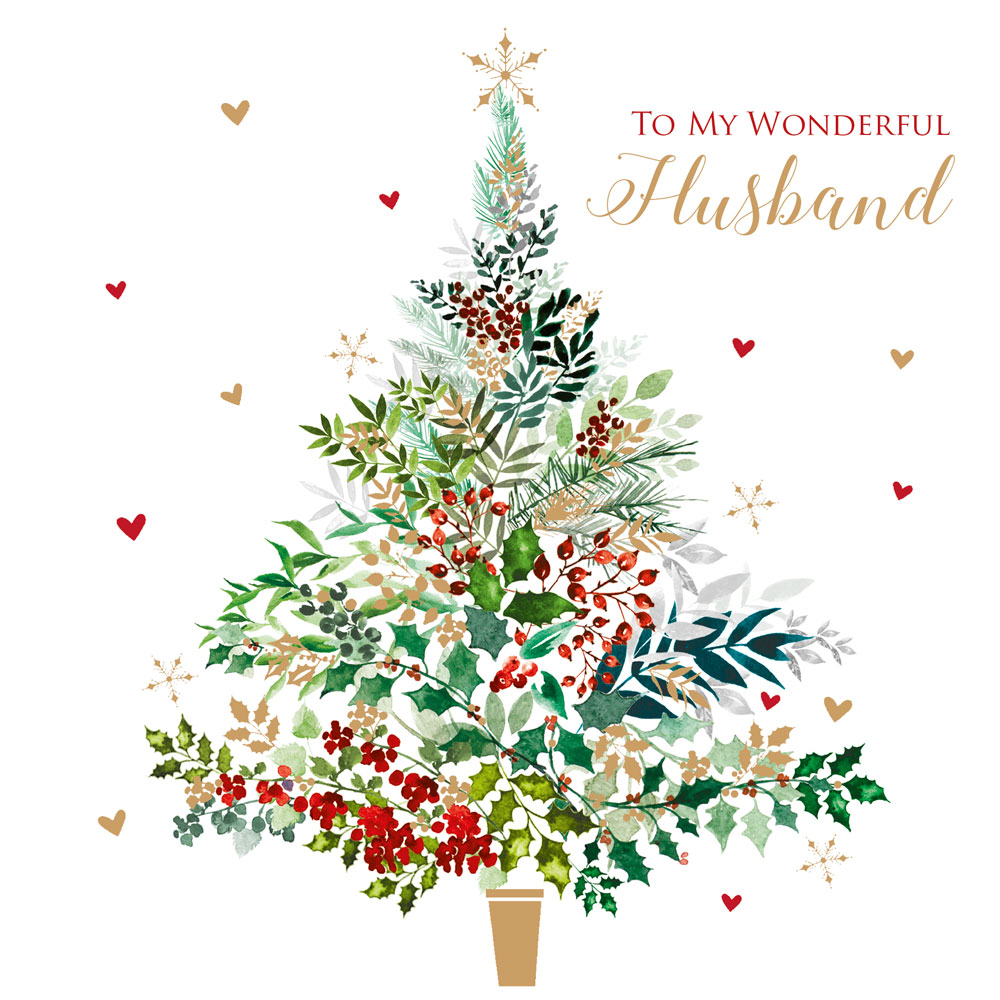 Berry Tree Husband Christmas Card