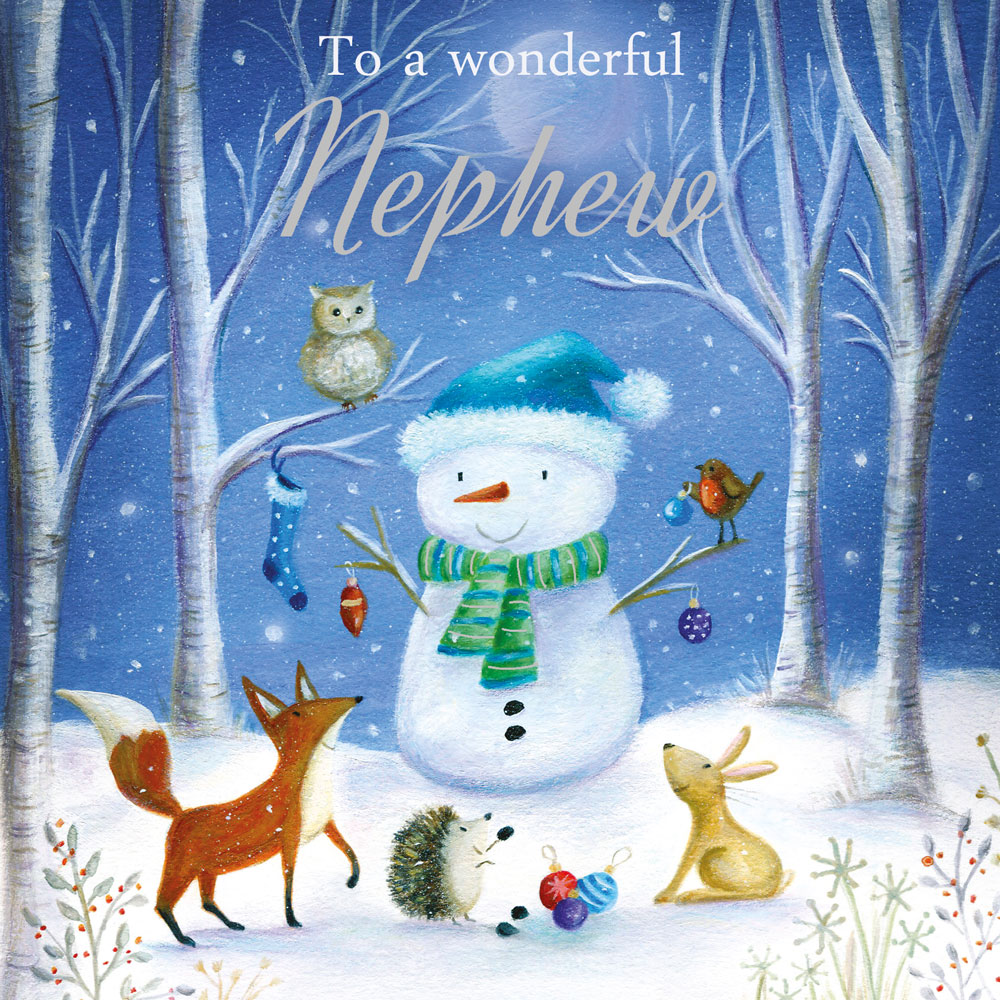 Winter Woodland Nephew Christmas Card
