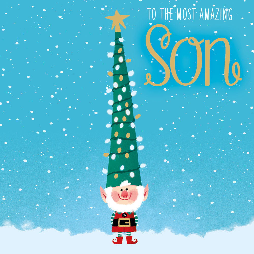 Christmas Elf Son Christmas Card