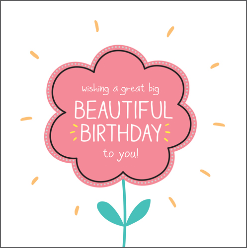 Pink Flower Birthday Card