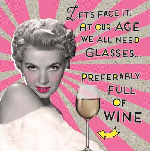 Glasses Full of Wine Birthday Card