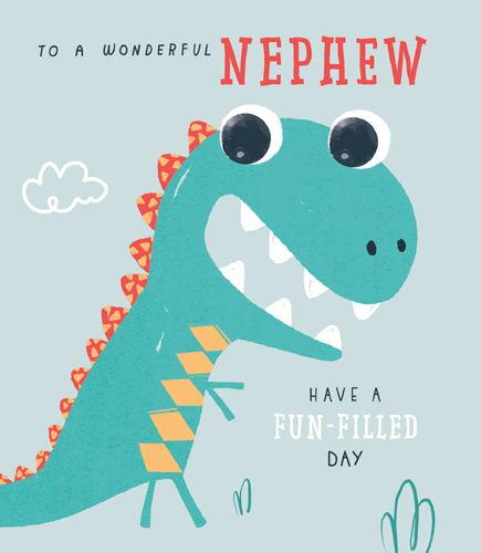Dino Fun Nephew Birthday Card