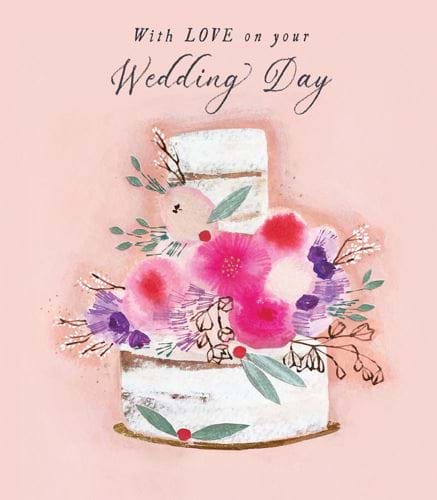 Floral Cake Wedding Card