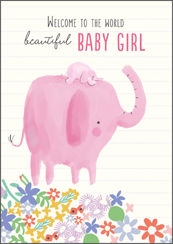 Beautiful Baby Girl New Baby Card
