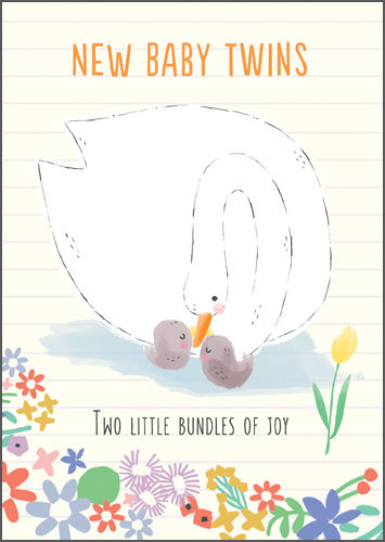 Two Bundles of Joy New Baby Twins Card