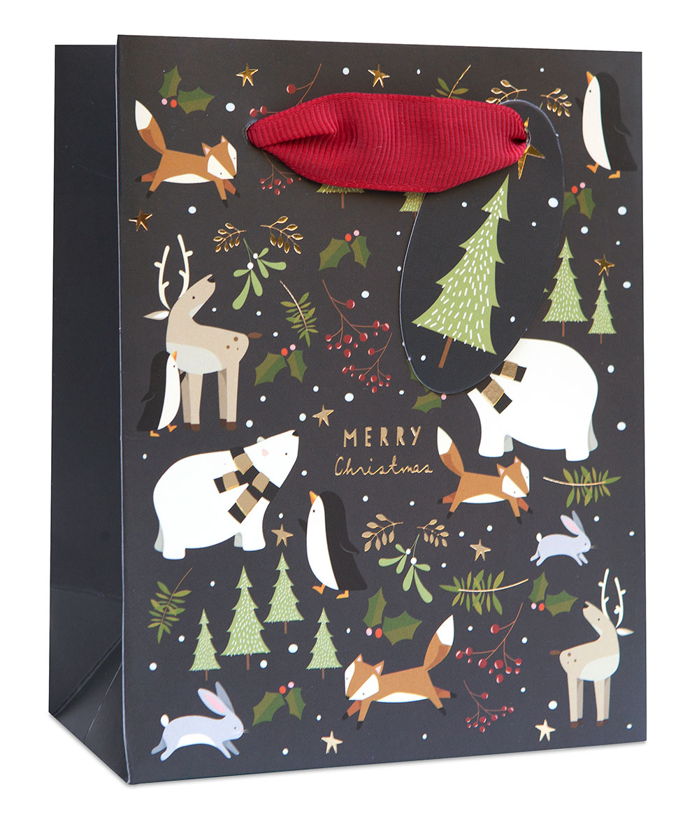 Woodland Animals Small Christmas Gift Bag