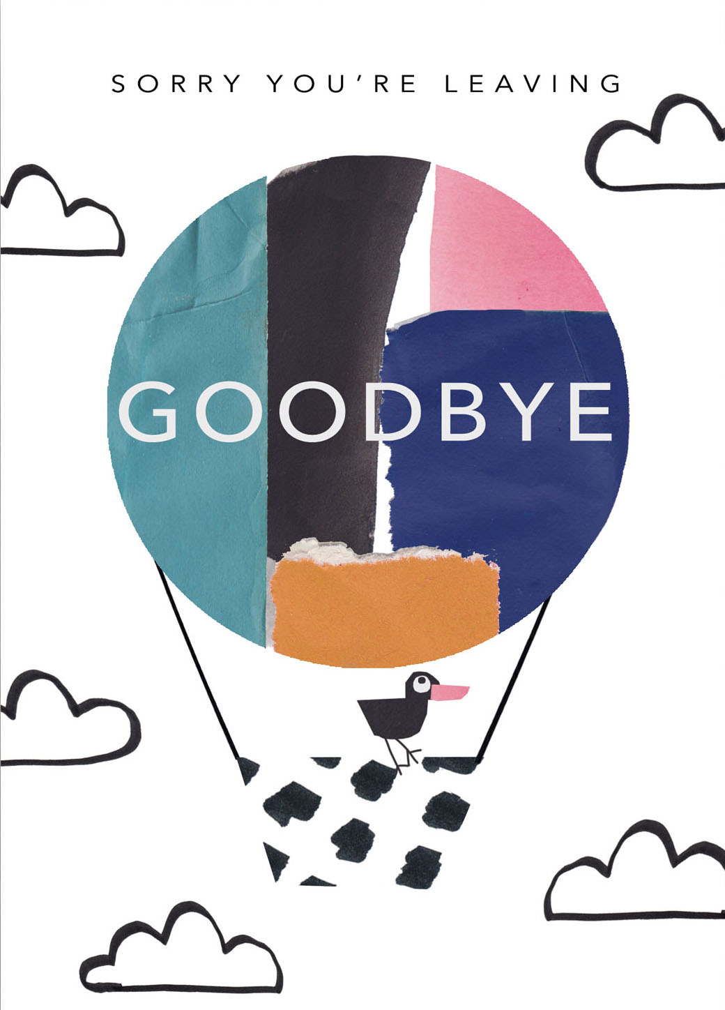 Hot Air Balloon Leaving Card