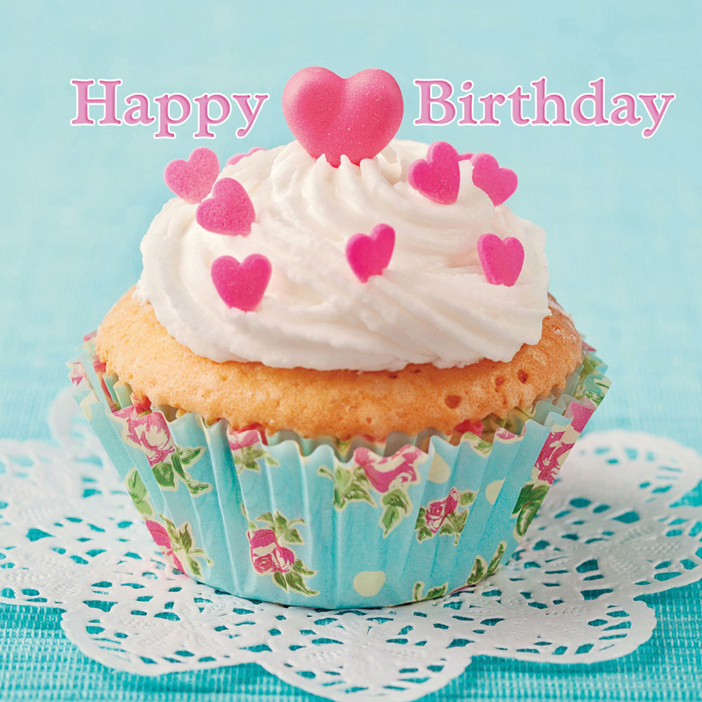 Heart Cupcake Birthday Card