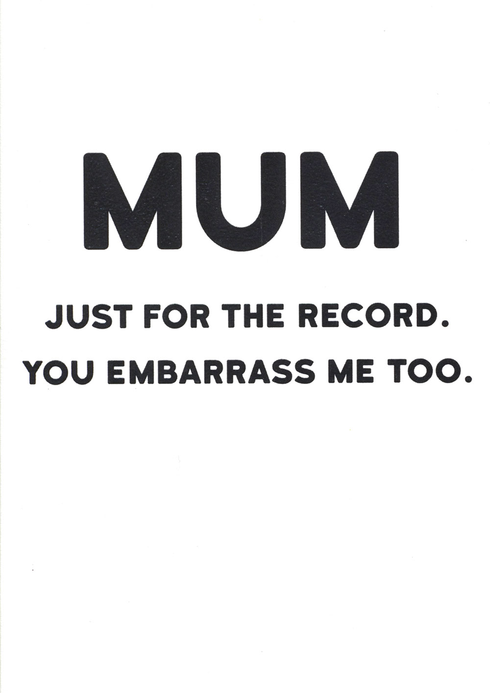 For the Record Mum Birthday Card
