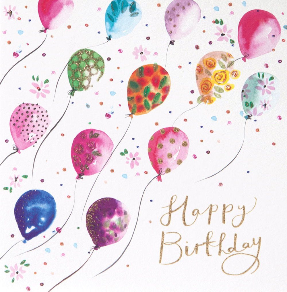 Floating Balloons Birthday Card