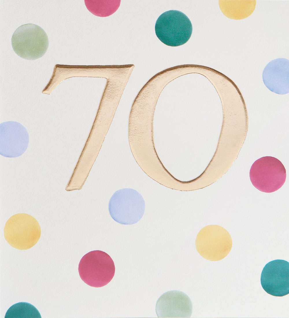 Dots 70th Birthday Card