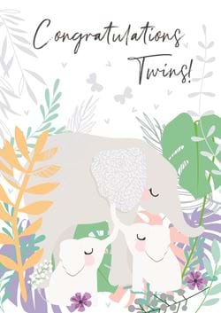 Congratulations Twins New Baby Card