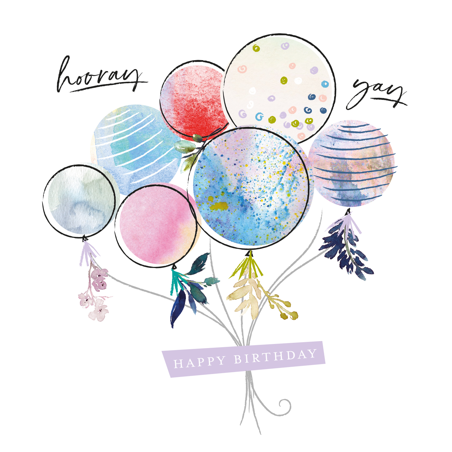 Hooray Balloons Birthday Card
