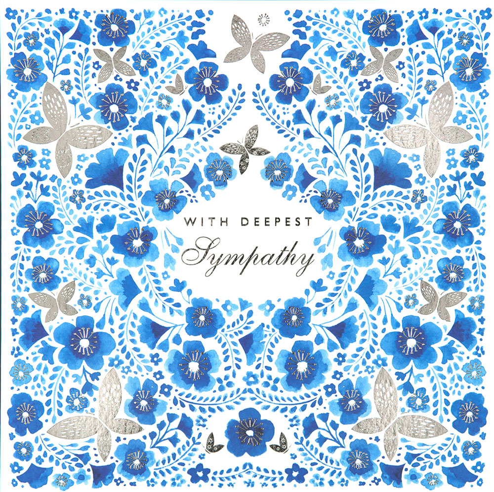 Blue Floral Sympathy Card
