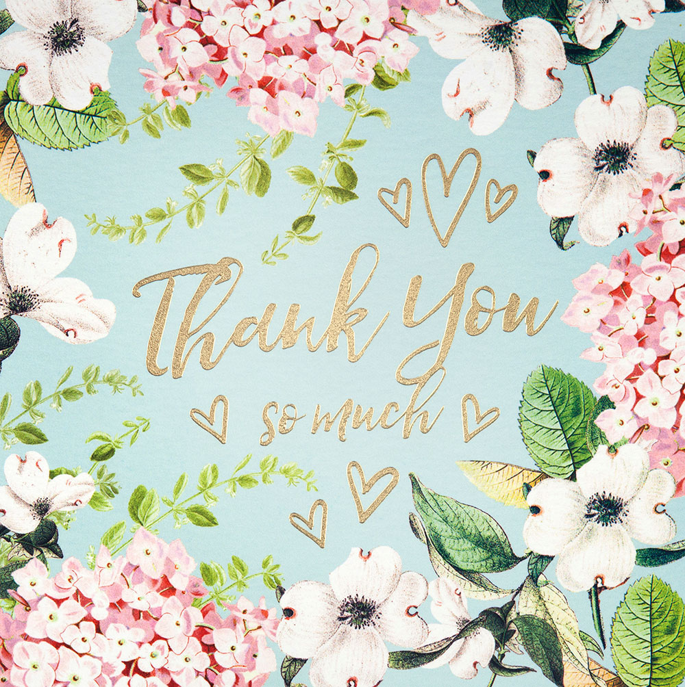Vintage Floral Thank You Card