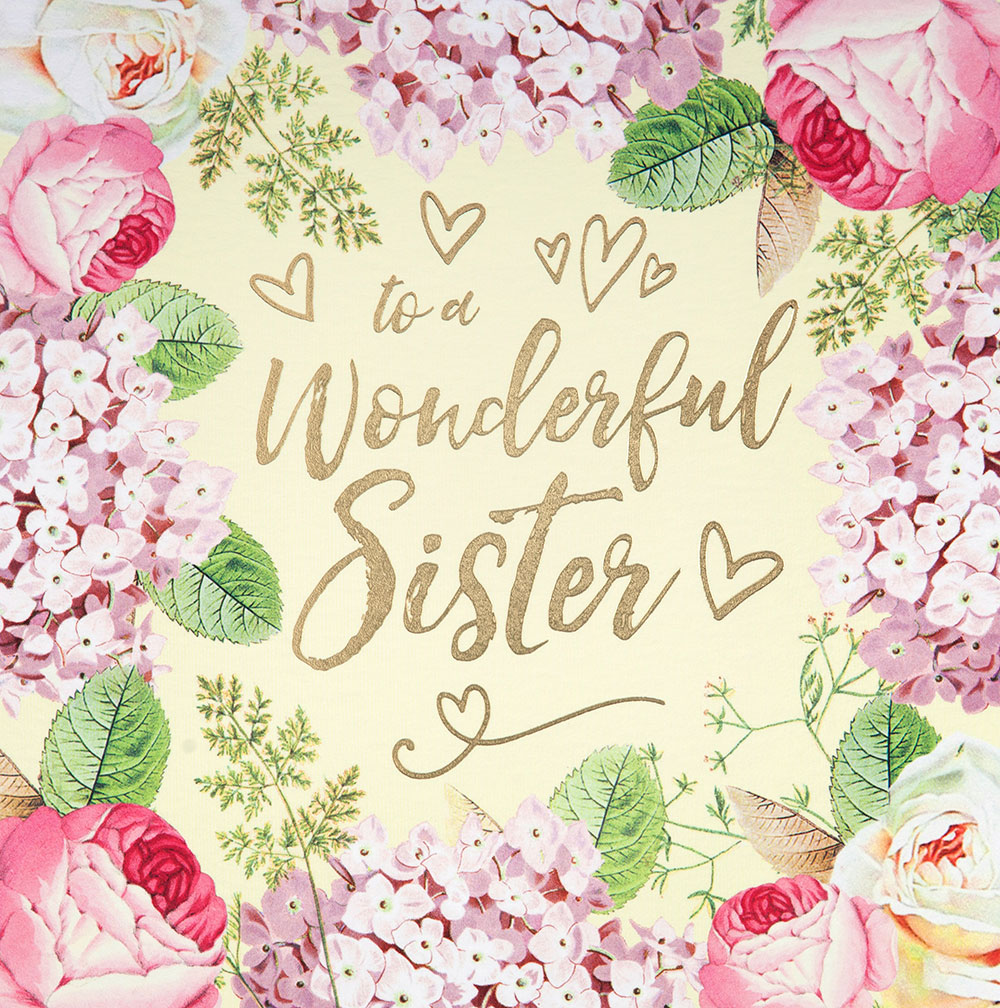 Vintage Floral Sister Birthday Card