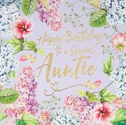 Vintage Floral Auntie Birthday Card