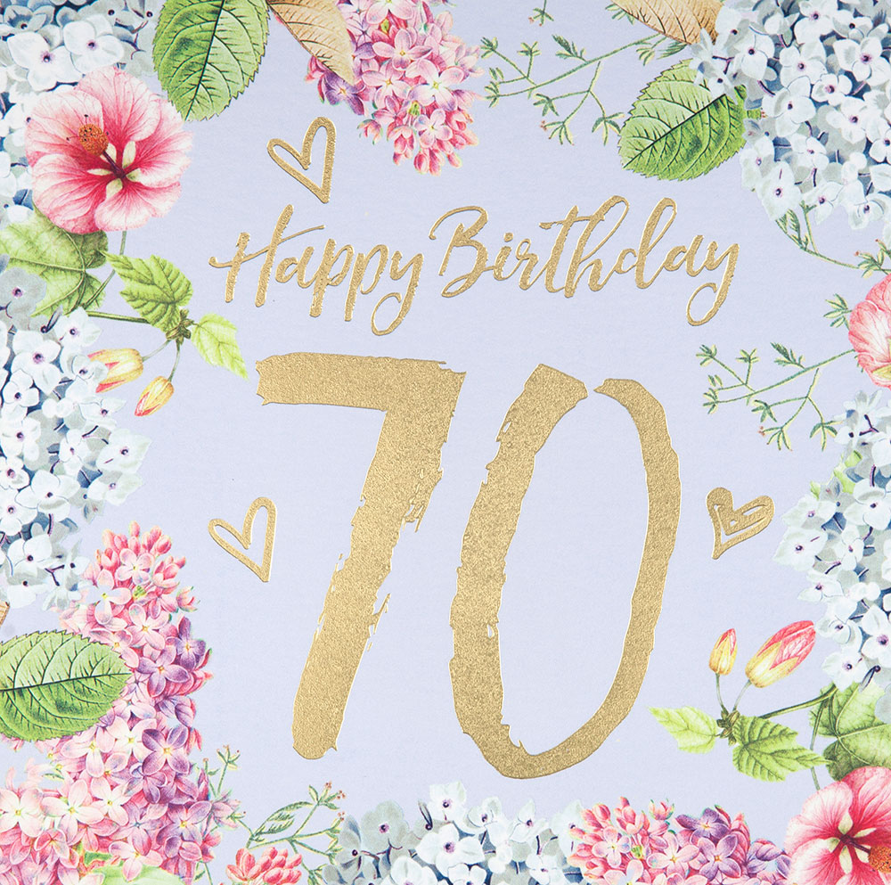 70th Vintage Floral Birthday Card