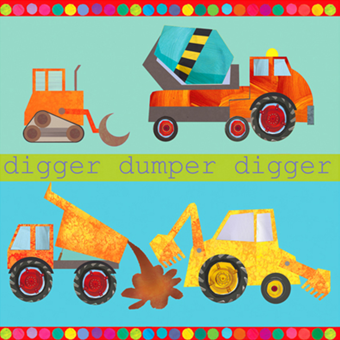 Digger Dumper Kids Birthday Card