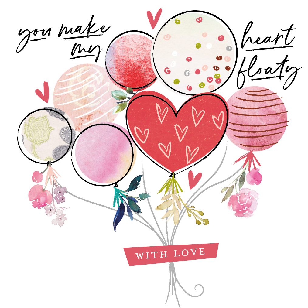Floaty Heart Valentine's Day Card