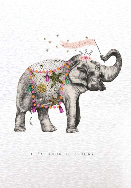 Happy Elephant Birthday Card