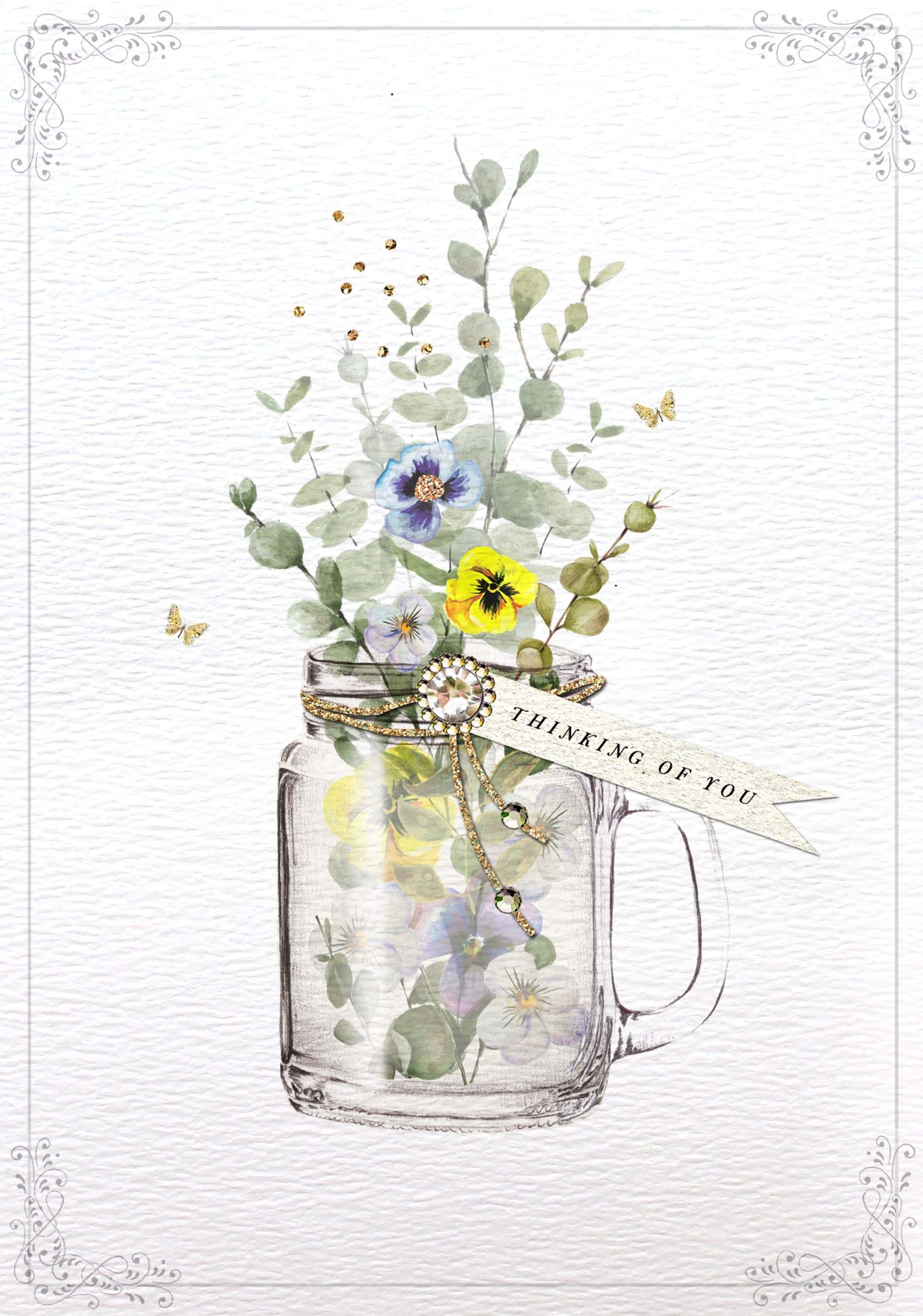 Glass Jar Thinking of You Card