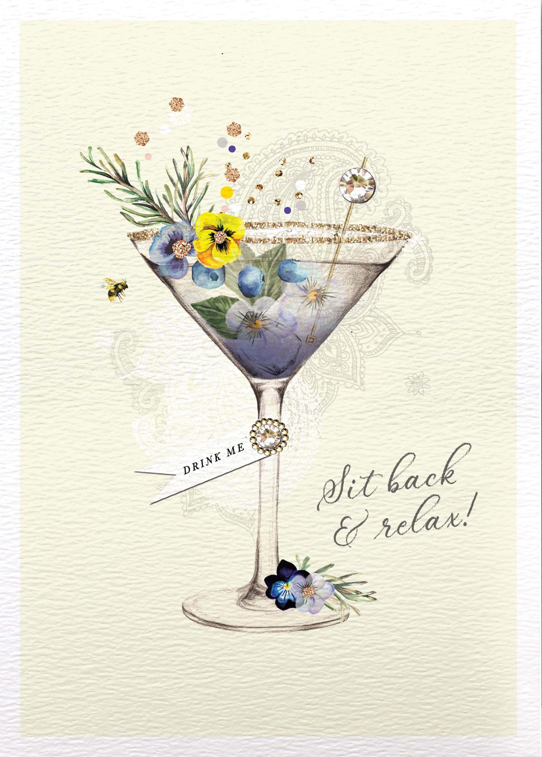 Martini Glass Birthday Card