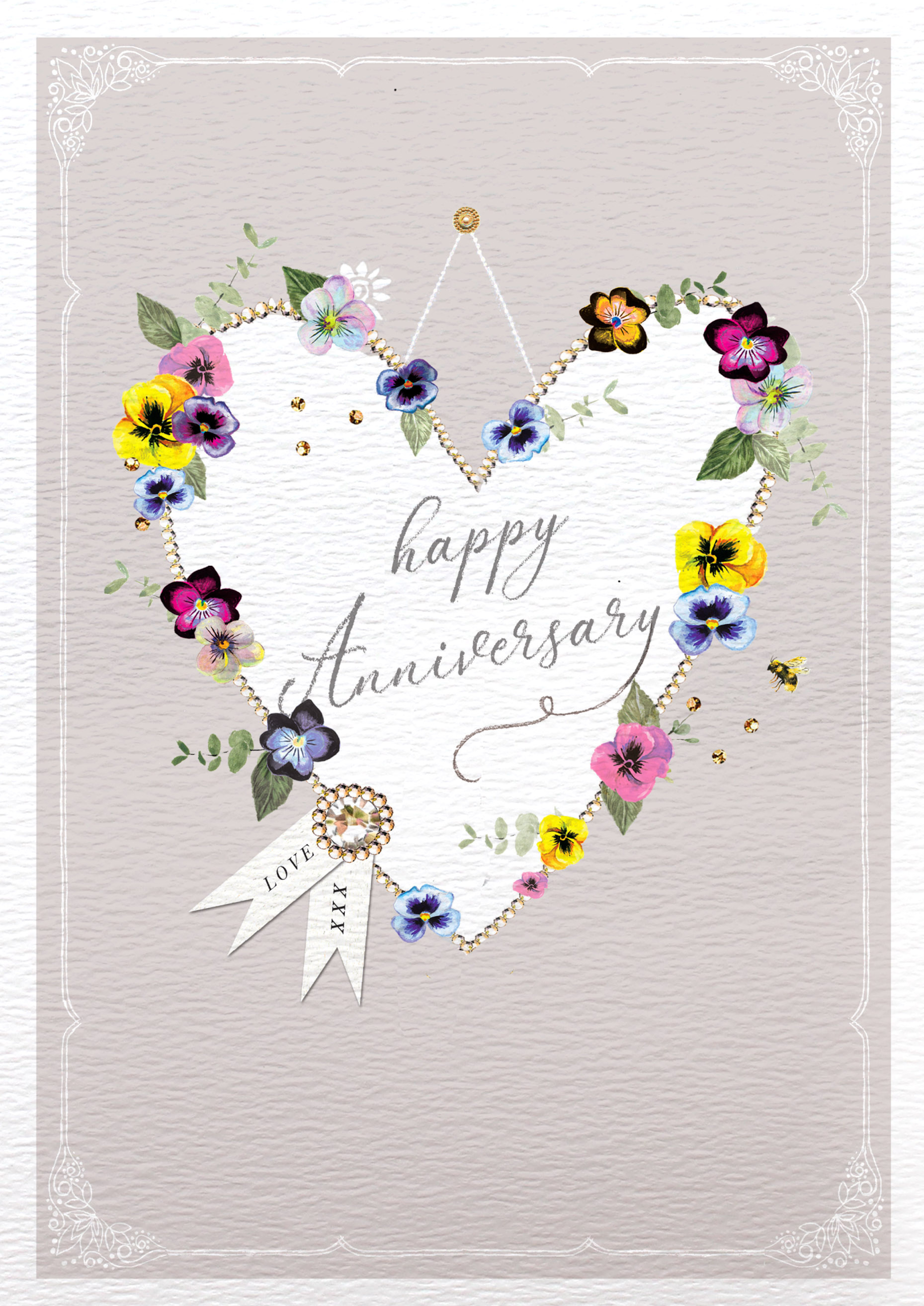 Hanging Heart Anniversary Card