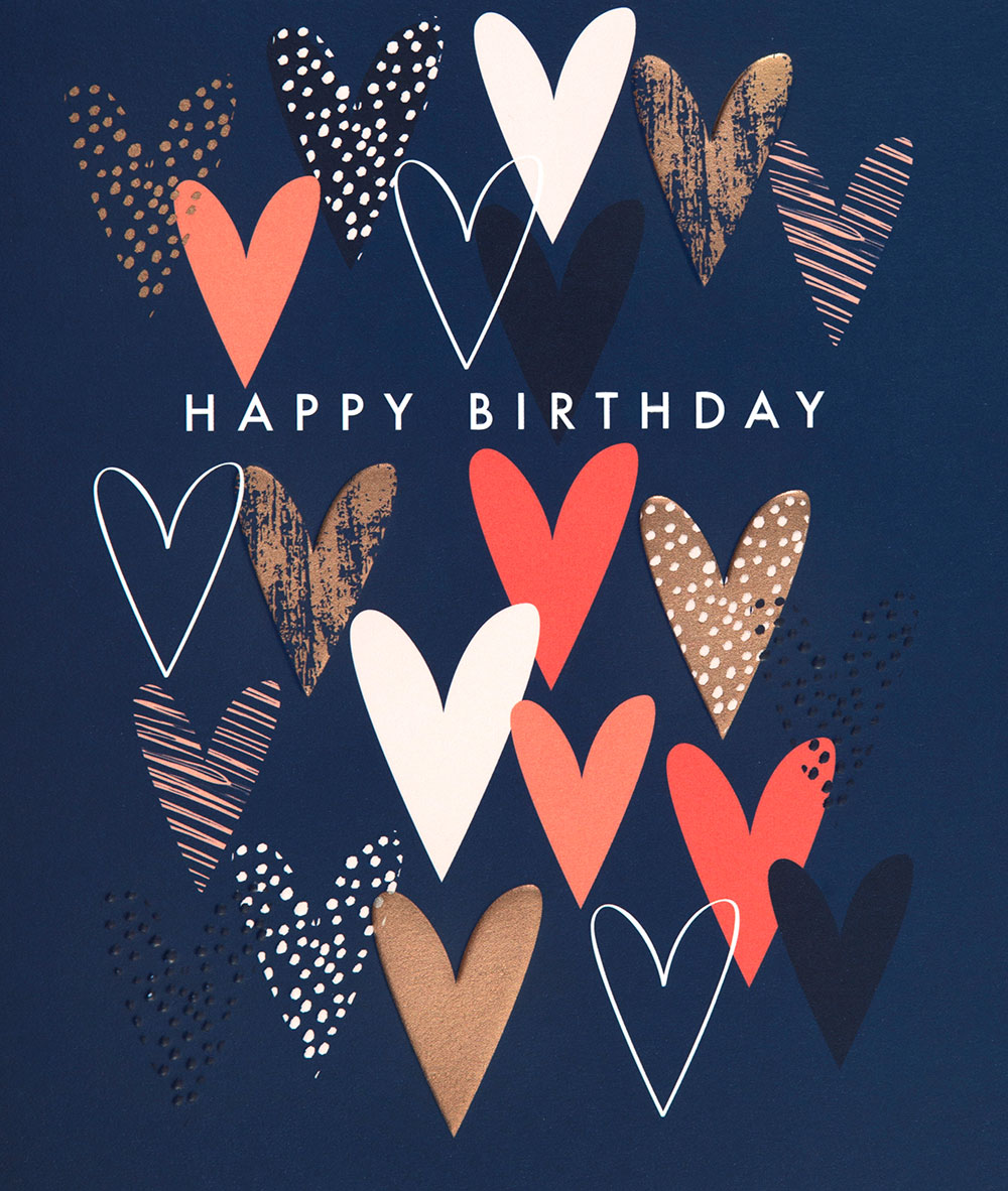 Hearts Birthday Card