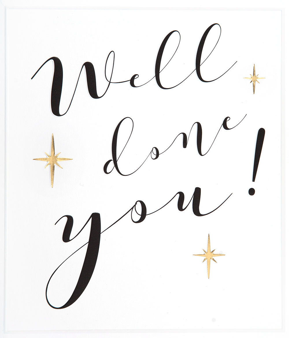 Golden Stars Well Done Card