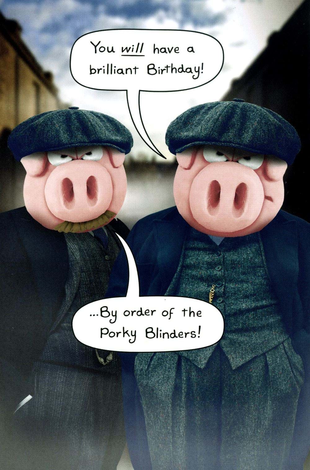 Porky Blinders Funny Birthday Card
