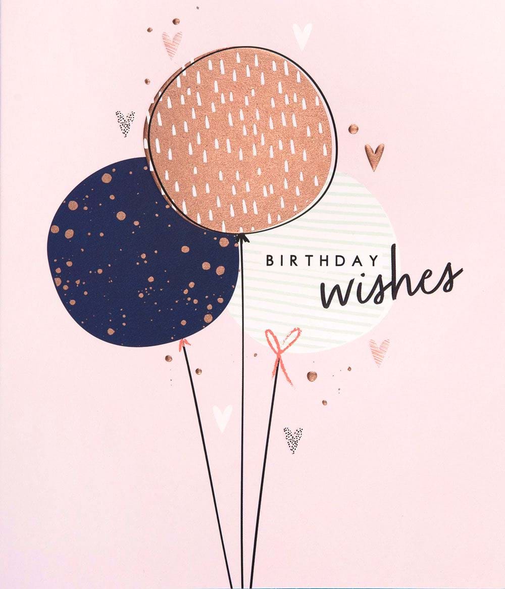 Pink Balloons Birthday Card