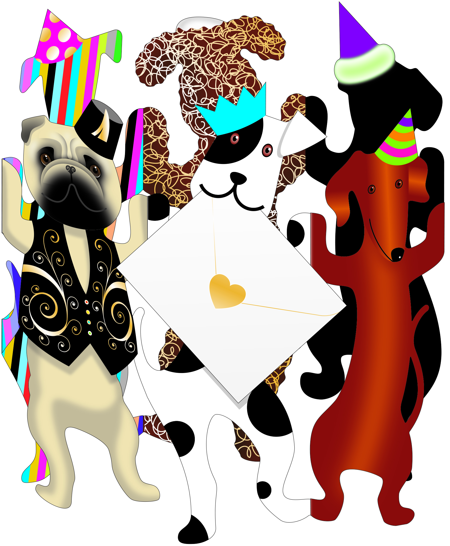 Dogs Pop 3D Up Birthday Card