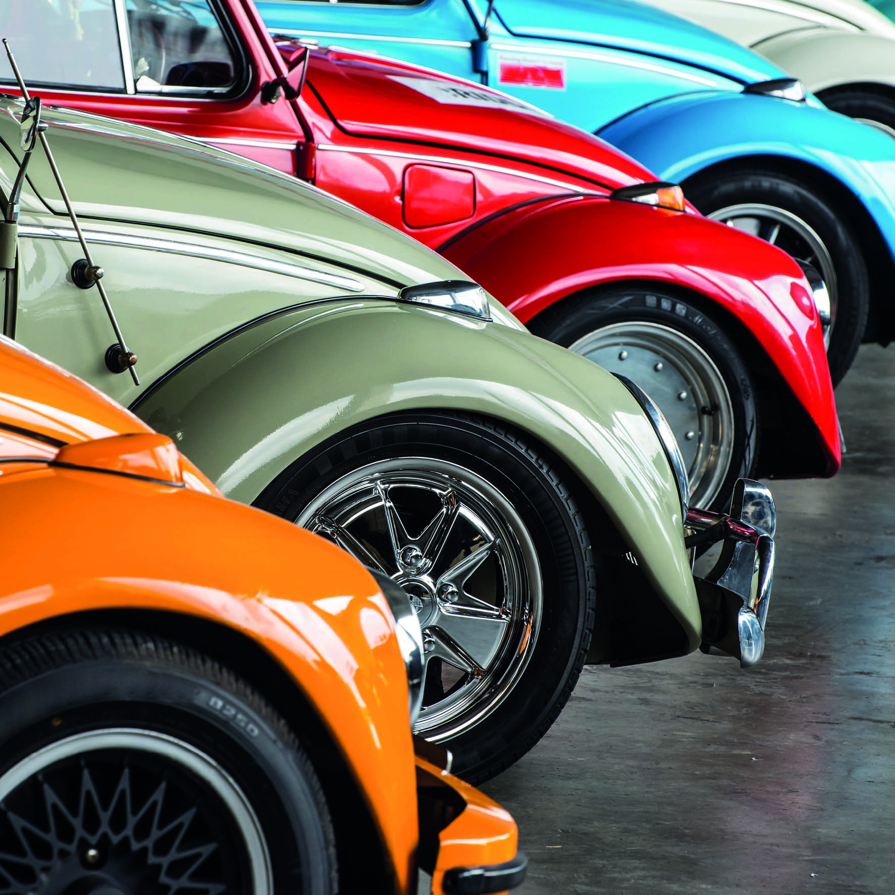 Colourful Cars Greeting Card