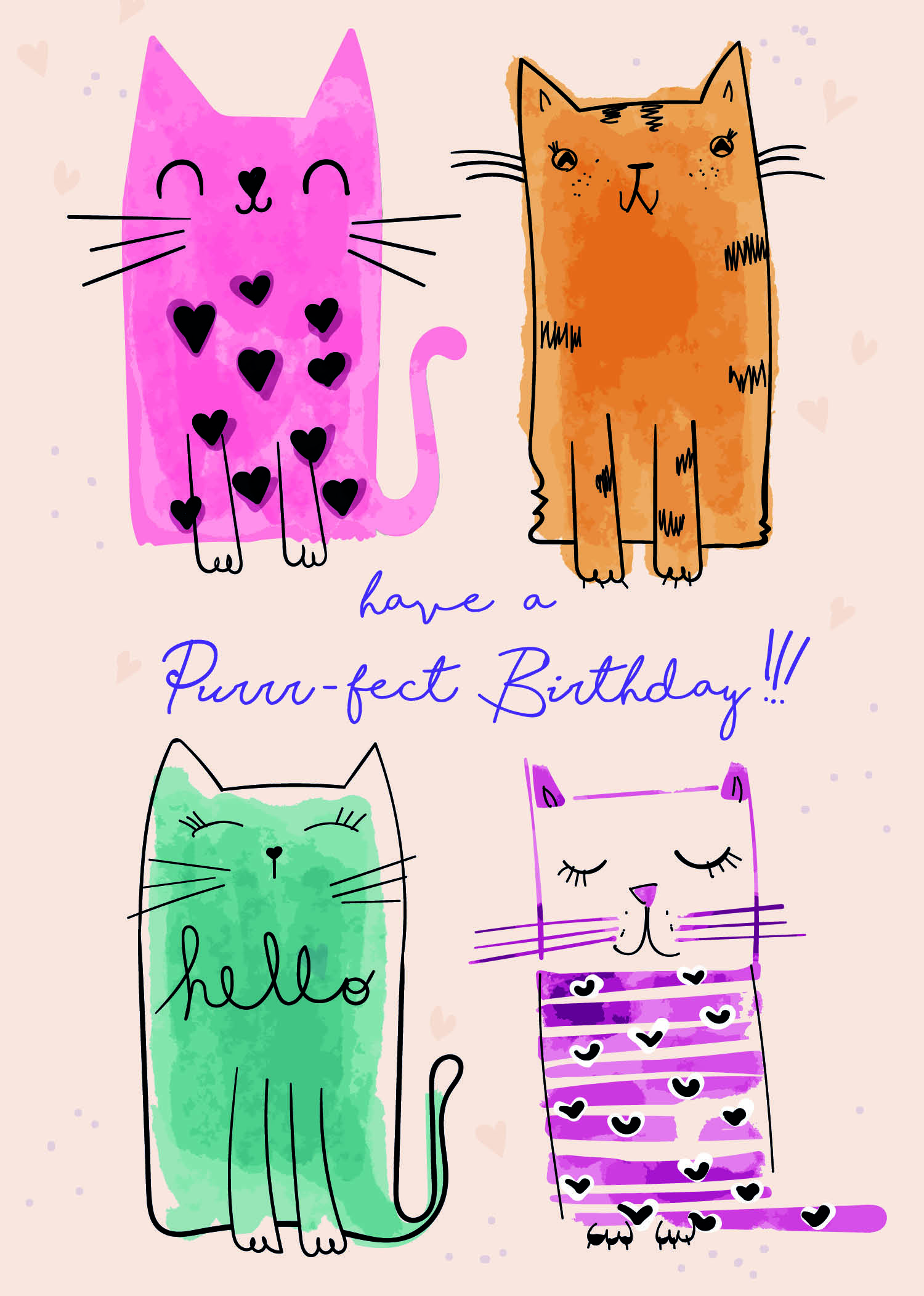 Purrr-fect Birthday Card
