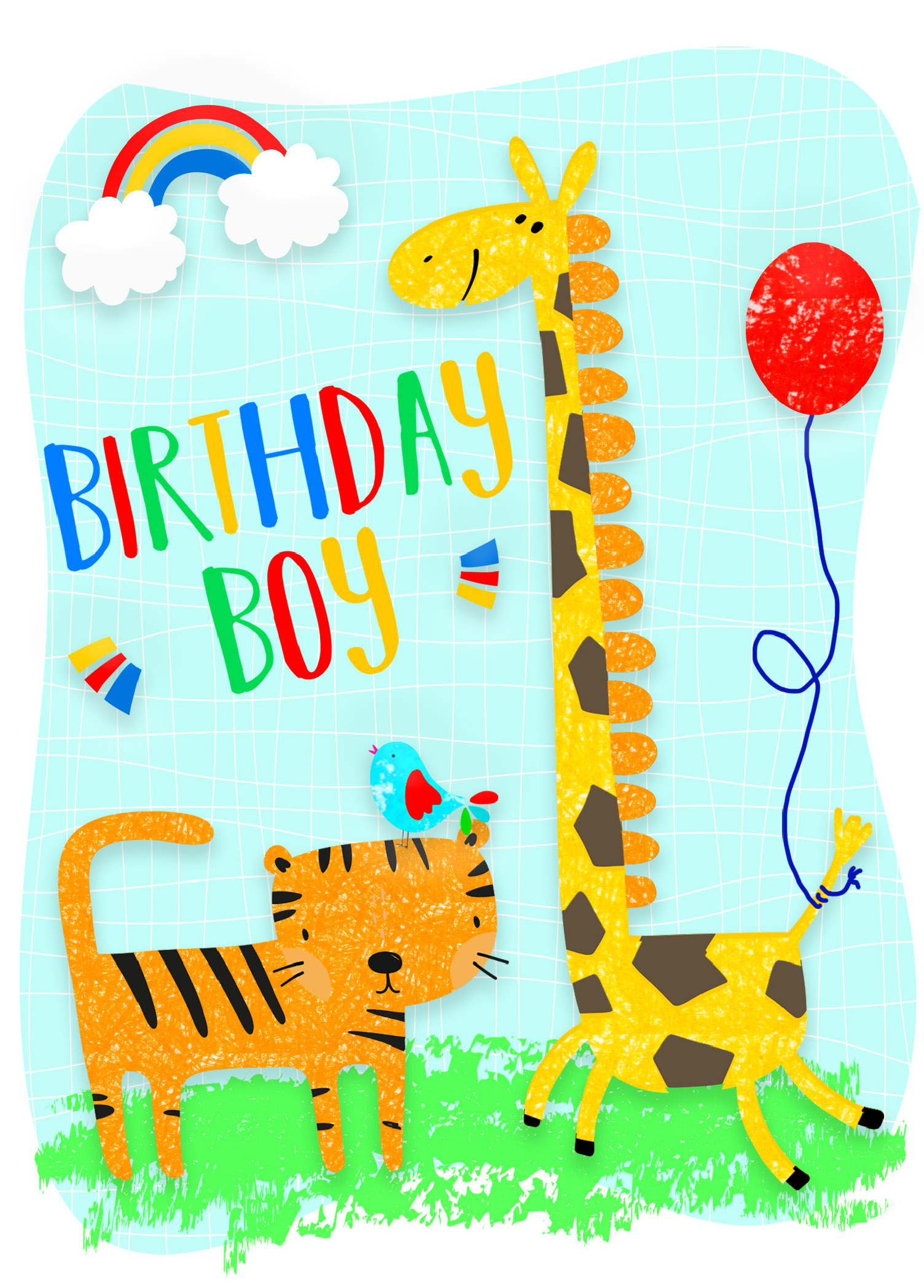 Tiger and Giraffe Birthday Card