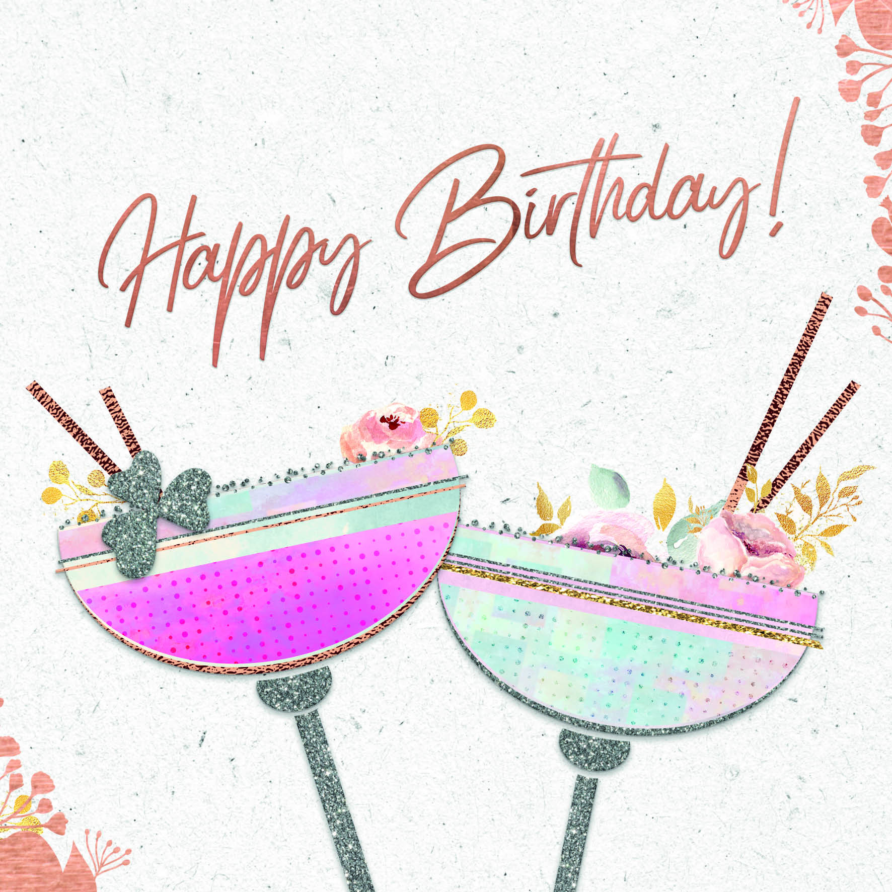 Cocktails Birthday Card
