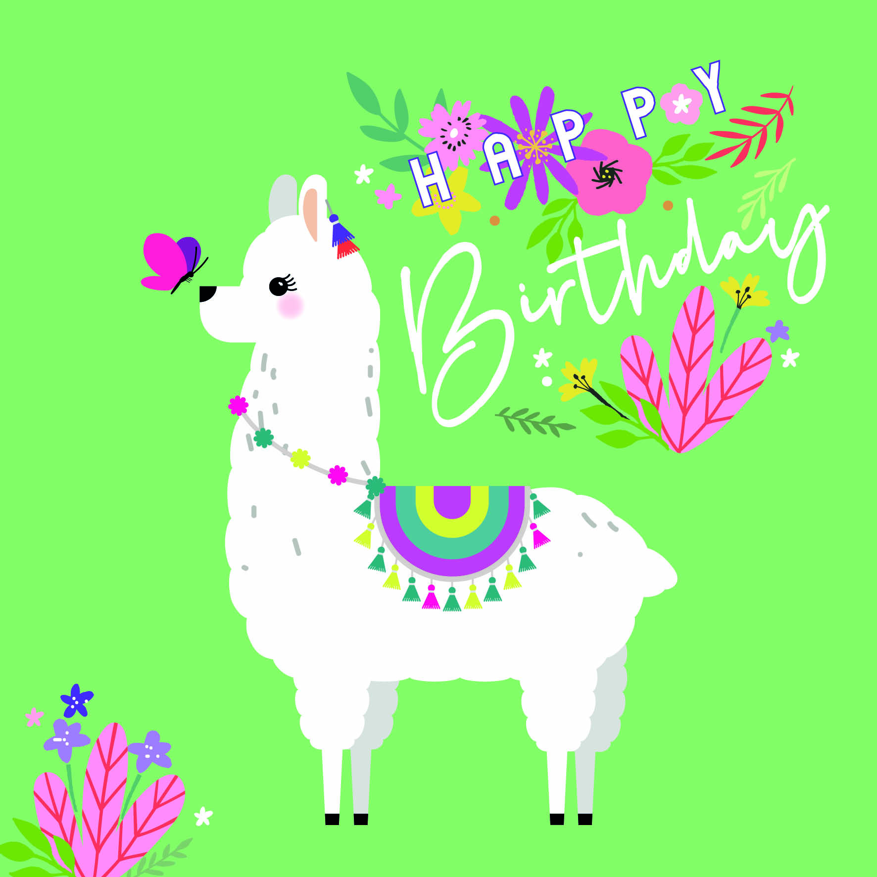 Llama Fun Birthday Card
