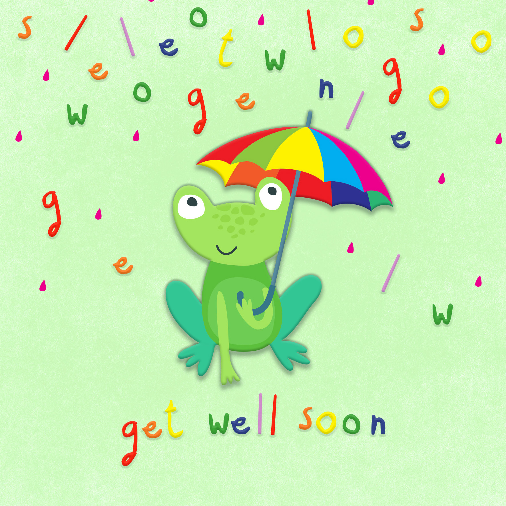 Little Frog Get Well Soon Card