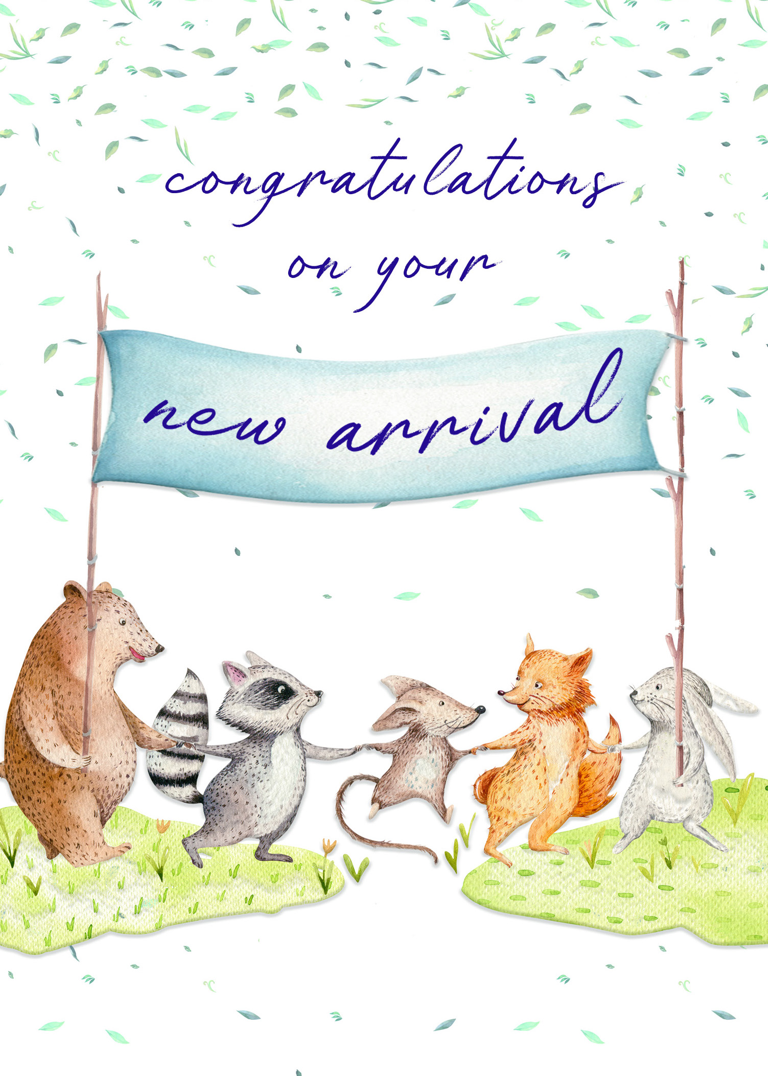 Forest Animals New Baby Card