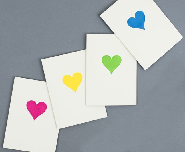 Neon Hearts Luxury Notecard Pack (8)