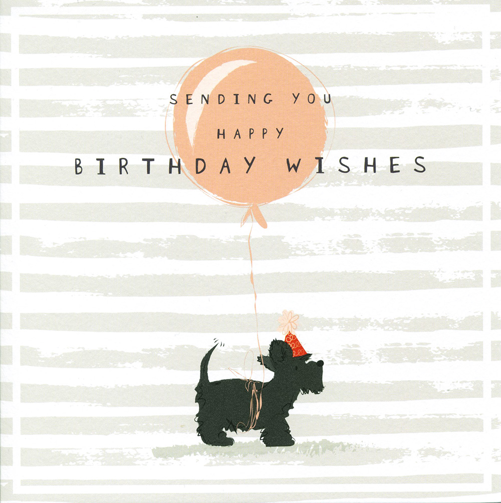 Dog and Balloon Birthday Card