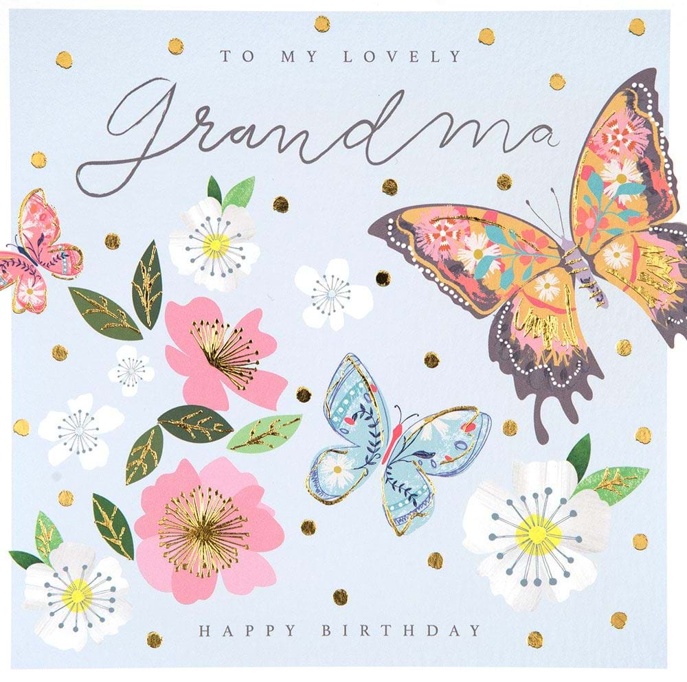 Pretty Butterflies Grandma Birthday Card