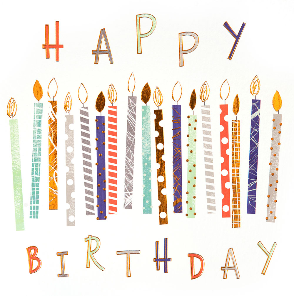 Copper Candles Birthday Card